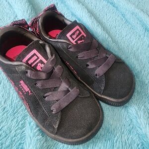 New! BARBIE Puma Kids Black and Pink Sneakers